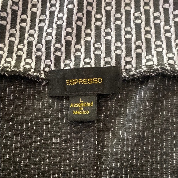 Espresso Black and White Knee-Length Pencil Skirt with Slit - Picture 2 of 4